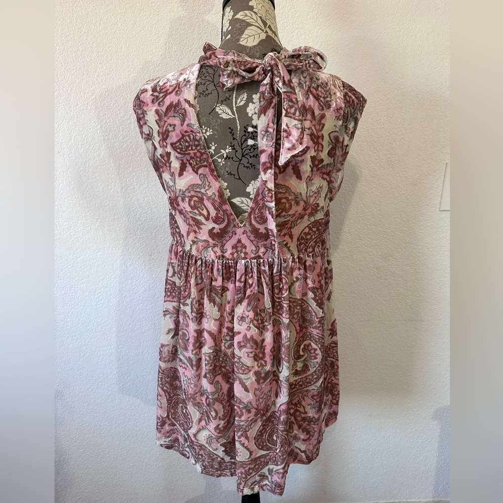 Free People All the Time velvet mini dress in petal - small NWT - Picture 4 of 10